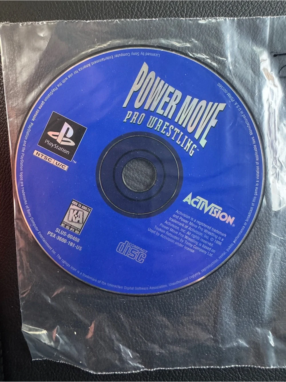 Sony PlayStation 1 video game titled 'Power Move Pro Wrestling' by Activision